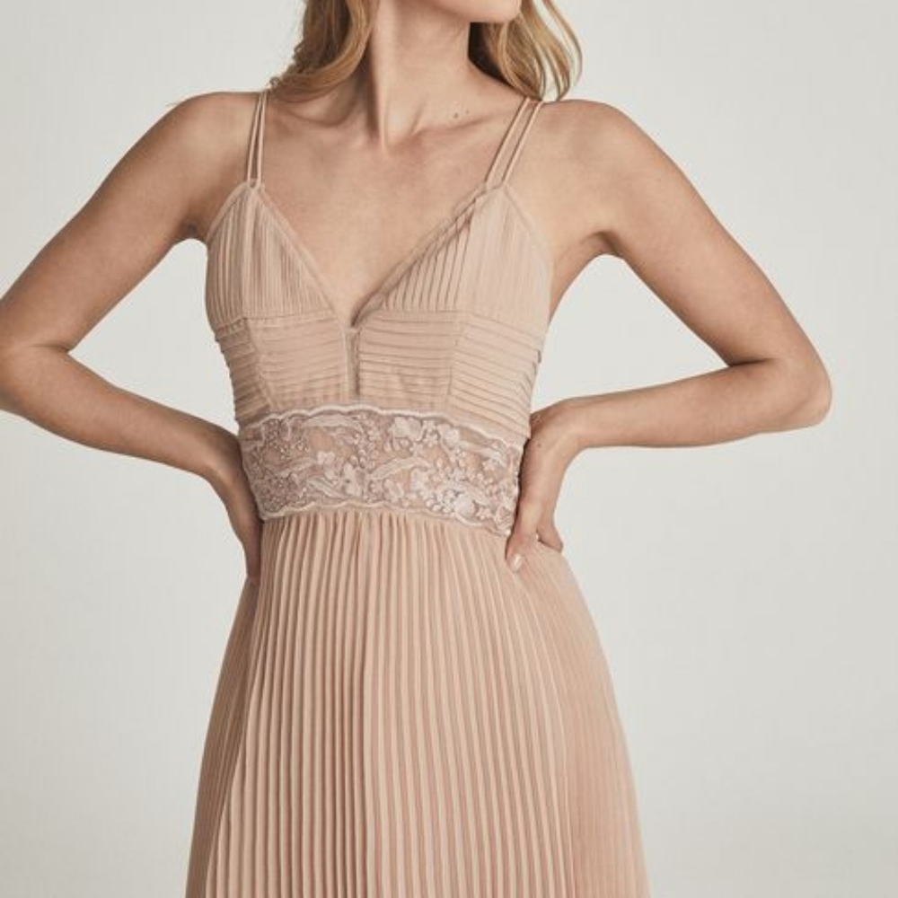 NWT REISS | $495 Emma Pleated Midi Dress - Picture 4 of 7